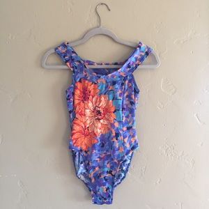 Vintage Off The Shoulder One Piece Floral Swimsuit